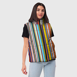 Женский жилет Абстрактное множество разноцветных листов, цвет: 3D-красный — фото 2