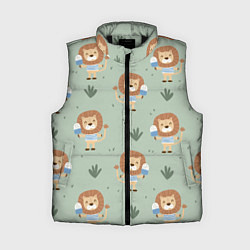 Женский жилет Лев в матроске - паттерн, цвет: 3D-черный