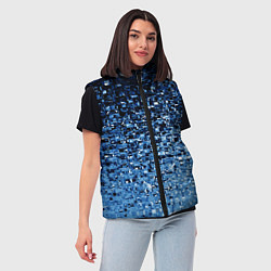 Женский жилет Геометрическое множество синих кубов, цвет: 3D-светло-серый — фото 2