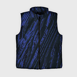 Женский жилет Синие полосы, цвет: 3D-черный