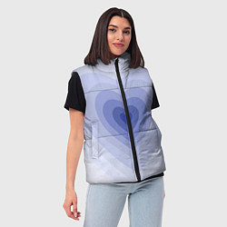 Женский жилет Голубое сердце градиент, цвет: 3D-светло-серый — фото 2