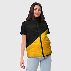 Женский жилет Черно-желтые масляные краски, цвет: 3D-светло-серый — фото 2