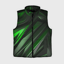 Женский жилет Green black abstract, цвет: 3D-черный