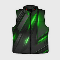 Женский жилет Черные пластины с зеленым свечением, цвет: 3D-красный