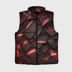 Женский жилет Красные элементы с неоновым свечением, цвет: 3D-черный