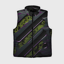 Женский жилет Текстура с зелеными вставками