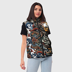 Женский жилет Татуировка Ирезуми, цвет: 3D-светло-серый — фото 2