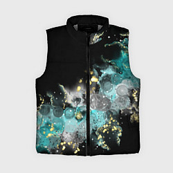 Женский жилет Неоновая абстракция с золотым боке, цвет: 3D-светло-серый