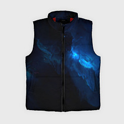 Женский жилет Чёрный и синий космос, цвет: 3D-красный