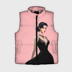 Женский жилет Girl in black dress - pink