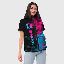 Женский жилет Fortnite - neon gradient: по-вертикали, цвет: 3D-черный — фото 2