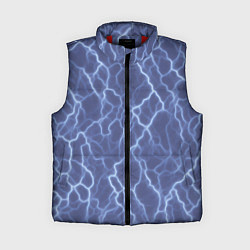 Женский жилет Электрический разряд на голубом фоне, цвет: 3D-красный