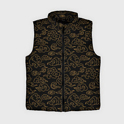 Женский жилет Японский узор облаков, цвет: 3D-черный