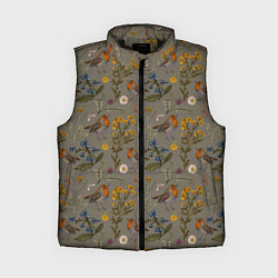 Женский жилет Малиновки и зверобой, цвет: 3D-черный