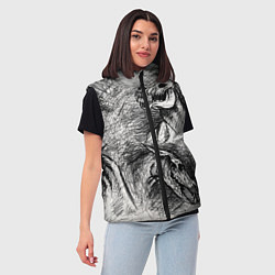 Женский жилет Черепа лошадей - эскиз, цвет: 3D-черный — фото 2