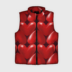 Женский жилет Red hearts, цвет: 3D-черный