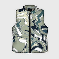 Женский жилет Абстракция оливковый, цвет: 3D-светло-серый