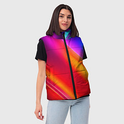 Женский жилет Неоновая радуга, цвет: 3D-черный — фото 2