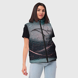 Женский жилет Белая красная краски и тени, цвет: 3D-красный — фото 2