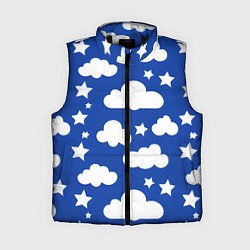 Женский жилет Облака и звёздочки, цвет: 3D-черный