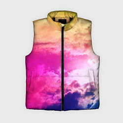 Женский жилет Разноцветное небо, цвет: 3D-черный