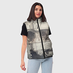 Женский жилет Футуристическая архитектура будущего, цвет: 3D-светло-серый — фото 2