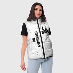 Женский жилет Die Antwoord glitch на светлом фоне: надпись, симв, цвет: 3D-черный — фото 2