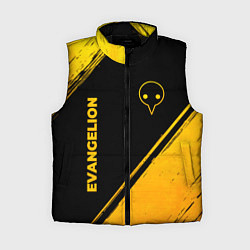Женский жилет Evangelion - gold gradient: надпись, символ