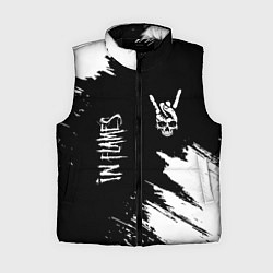 Женский жилет In Flames и рок символ на темном фоне