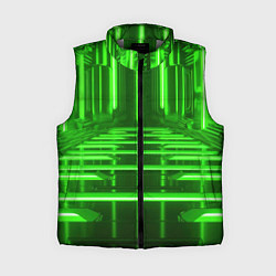 Женский жилет Зеленые световые объекты, цвет: 3D-светло-серый