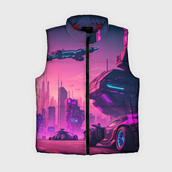 Женский жилет Киберпанк в лиловом цвете