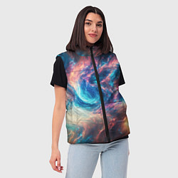 Женский жилет Космические узоры необычные, цвет: 3D-черный — фото 2