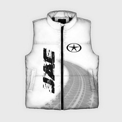 Женский жилет JAC speed на светлом фоне со следами шин: надпись,, цвет: 3D-черный