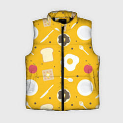 Женский жилет Вкусный завтрак, цвет: 3D-черный