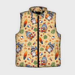 Женский жилет Гномы на пляже, цвет: 3D-черный