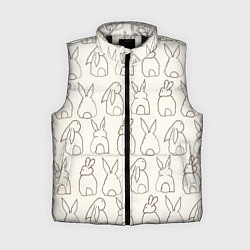 Женский жилет Хвостики зайчиков - паттерн на молочном