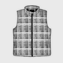 Женский жилет Серая клетка, цвет: 3D-черный
