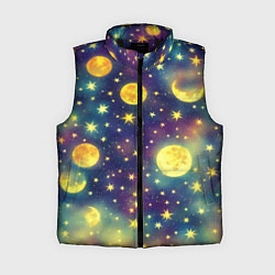 Женский жилет Космос, Луна и Солнце, цвет: 3D-черный