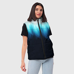 Женский жилет Синее пламя огня на черном, цвет: 3D-черный — фото 2