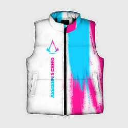 Женский жилет Assassins Creed neon gradient style: по-вертикали