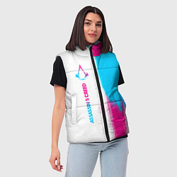 Женский жилет Assassins Creed neon gradient style: по-вертикали, цвет: 3D-черный — фото 2
