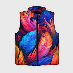 Женский жилет Экзотические перья, цвет: 3D-красный
