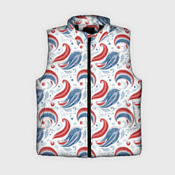 Женский жилет Русские узоры паттерн, цвет: 3D-черный