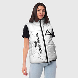Женский жилет Thirty Seconds to Mars glitch на светлом фоне: над, цвет: 3D-черный — фото 2