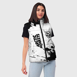 Женский жилет Arctic Monkeys и рок символ на светлом фоне, цвет: 3D-черный — фото 2