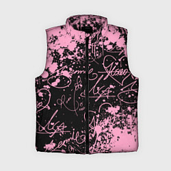 Женский жилет Блэкпинк - автографы, цвет: 3D-черный