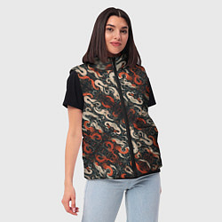 Женский жилет Абстракция в японском стиле, цвет: 3D-черный — фото 2
