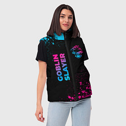 Женский жилет Goblin Slayer - neon gradient: надпись, символ, цвет: 3D-черный — фото 2