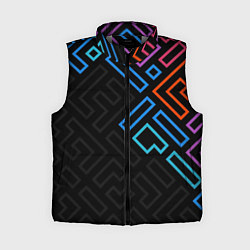Женский жилет Геометрические фигуры на тёмном фоне тетрис
