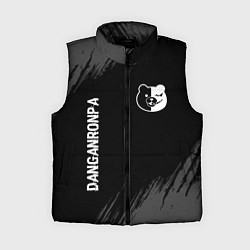 Женский жилет Danganronpa glitch на темном фоне: надпись, символ, цвет: 3D-черный